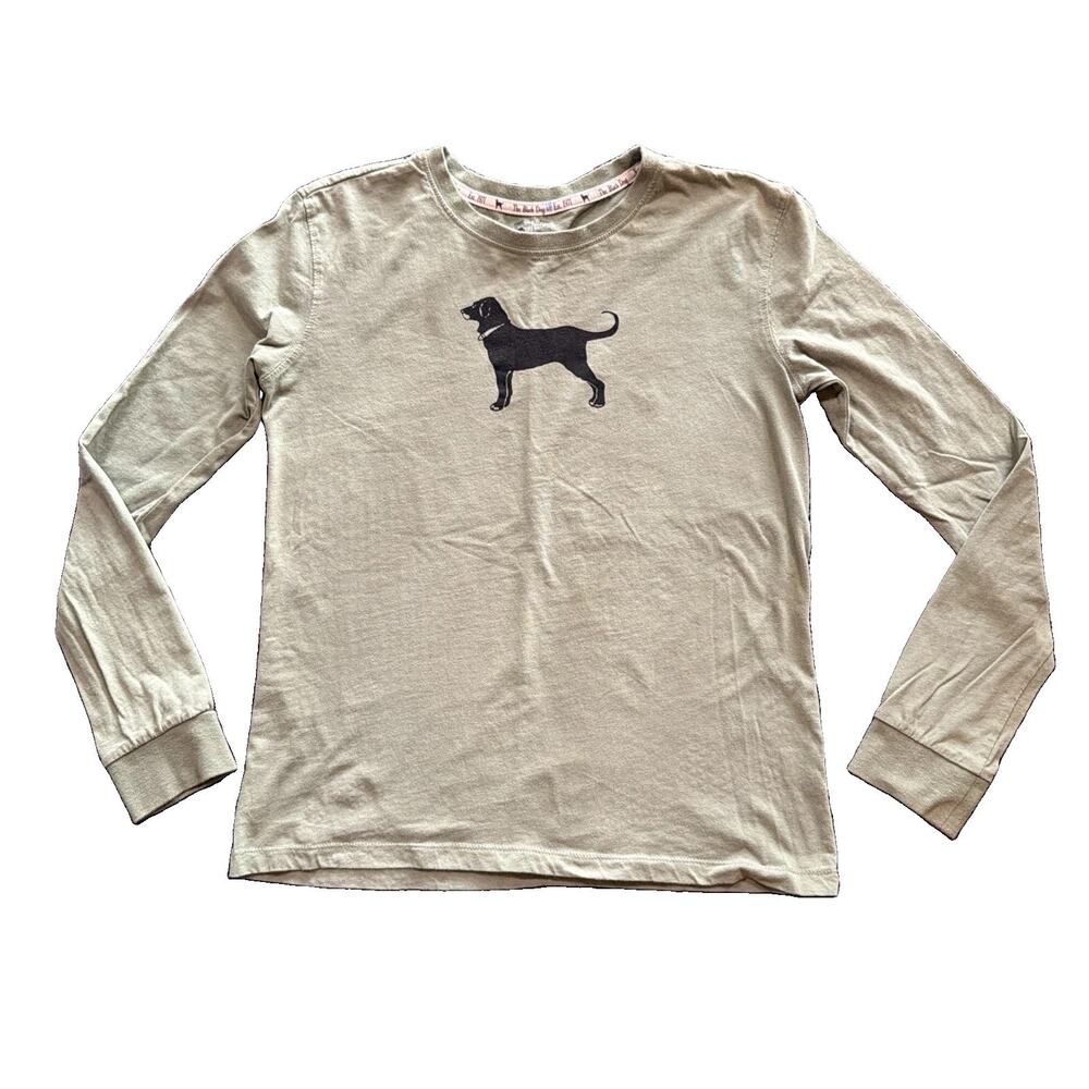 The Black Dog Womens T Shirt Sz XXS Green Long Sleeve Logo Graphic Tee